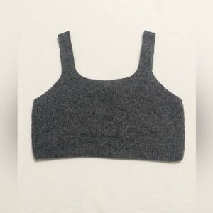 Everlane The Cozy Stretch Tank Heathered Charcoal Gray